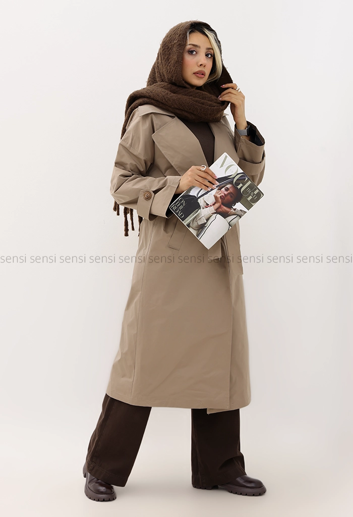 بارانی آستر دارپشت چاک دار@@ کد1004287